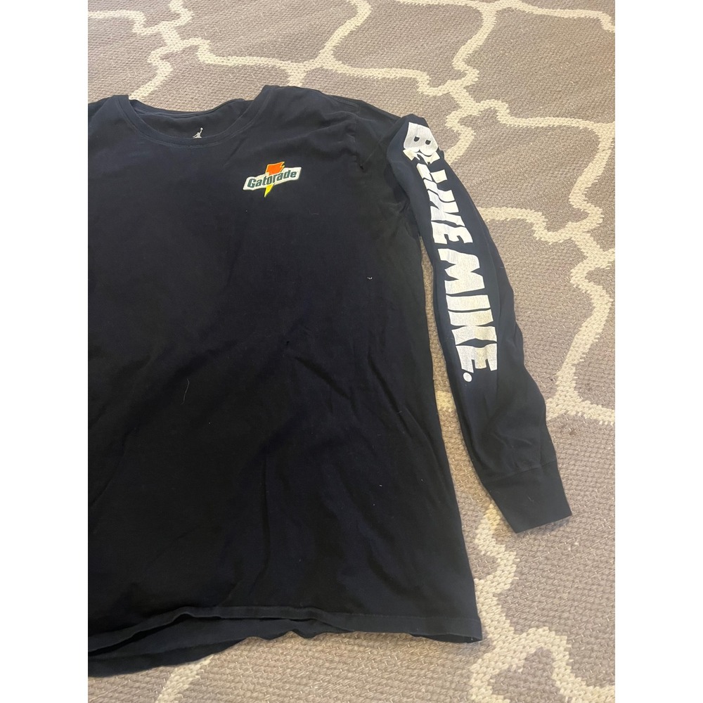 Jordan x Gatorade Long Sleeve Shirt Mens XL Black Jumpman Be Like Mike Logo - Picture 3 of 8